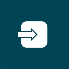 Login line icon isolated on dark background. 