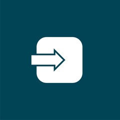 Login line icon isolated on dark background. 