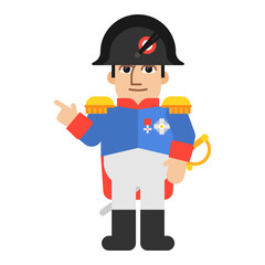 Napoleon Bonaparte pointing finger at. Funny character