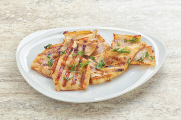 Grilled squid with unagi sauce