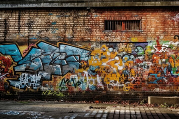 Naklejka premium graffiti on the wall created with Generative AI technology