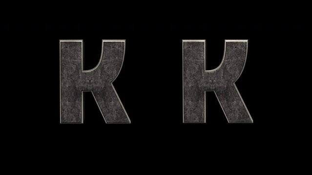 K Letters 3D Animation Font, 2 Version, Alpha Channel