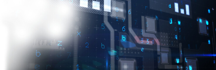 Computer graphic image of patterns with numbers on screen