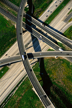 Aerial View of Highway Overpass Highways 407 and 427, Ontario, Canada