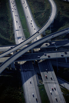 Aerial View of Highway Overpass, Highways 407 and 400, Ontario, Canada