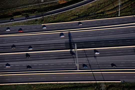 Aerial View of Highway, Highways 407 and 400, Ontario, Canada
