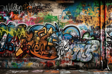 Obraz premium graffiti on the wall created with Generative AI technology