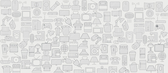 background with appliances icons, household appliances icon background