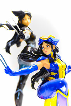 Osaka,Japn - Apr 112, 2023 : Display of the X-Men MARVEL COMIC character WOLVERINE(LAURA KINNEY). The model is from the Bishoujo collection from Kotobukiya Japan.
