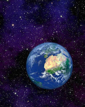 Earth With View of Europe And Africa