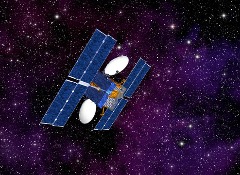 Communication Satellite In Outer Space