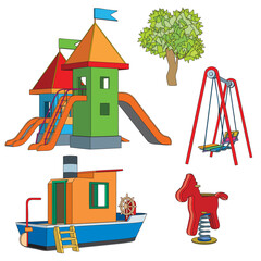 Fototapeta premium Set of objects for children's playground