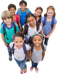 Smiling pupils in classroom
