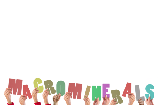 Hands holding up macrominerals 
