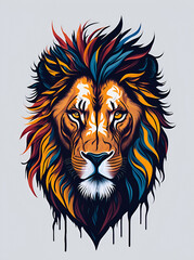 Obraz premium Vintage cartoon lion head. AI generated illusttration