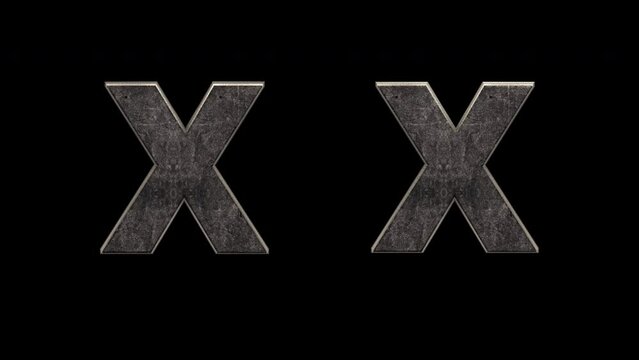 X Letters 3D Animation Font, 2 Version, Alpha Channel