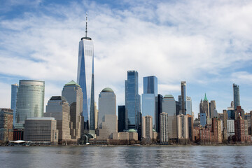 Obraz premium The Manhattan skyline, in New York City from the Hudson River