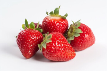 A group of red strawberries