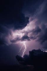 dark cloudy sky with lightning flash , in the style of tonalist color scheme