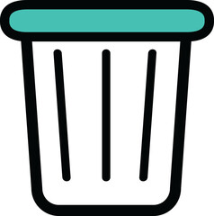 Garbage can over white background