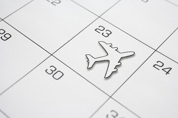Calendar with Airplane on the 23rd