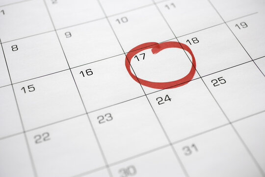 Calendar with 17th Circled