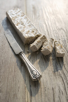 Torrone with Knife