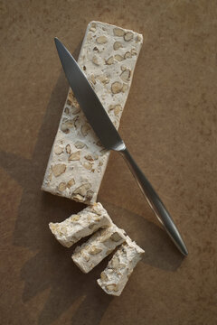 Torrone with Knife