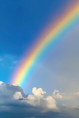 Naklejka na ściany i meble rainbow in sky, image of beautiful rainbow, rainbow and cloud