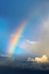 Naklejka na ściany i meble rainbow in sky, image of beautiful rainbow, rainbow and cloud