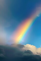 Obraz na płótnie Canvas rainbow in sky, image of beautiful rainbow, rainbow and cloud