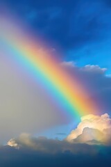 Fototapeta na wymiar a rainbow with clouds in the sky
