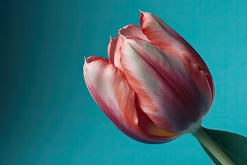 red tulips on clean background created with Generative AI technology