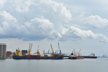 Shipyard in Baltimore, MD on a cloudy day