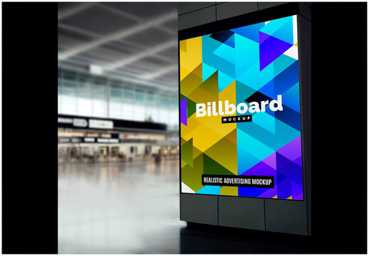Airport Terminal Billboard Mockup