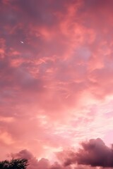 Fototapeta premium pink clouds on a sky during sunset