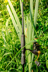 Spinning stands on the shore.