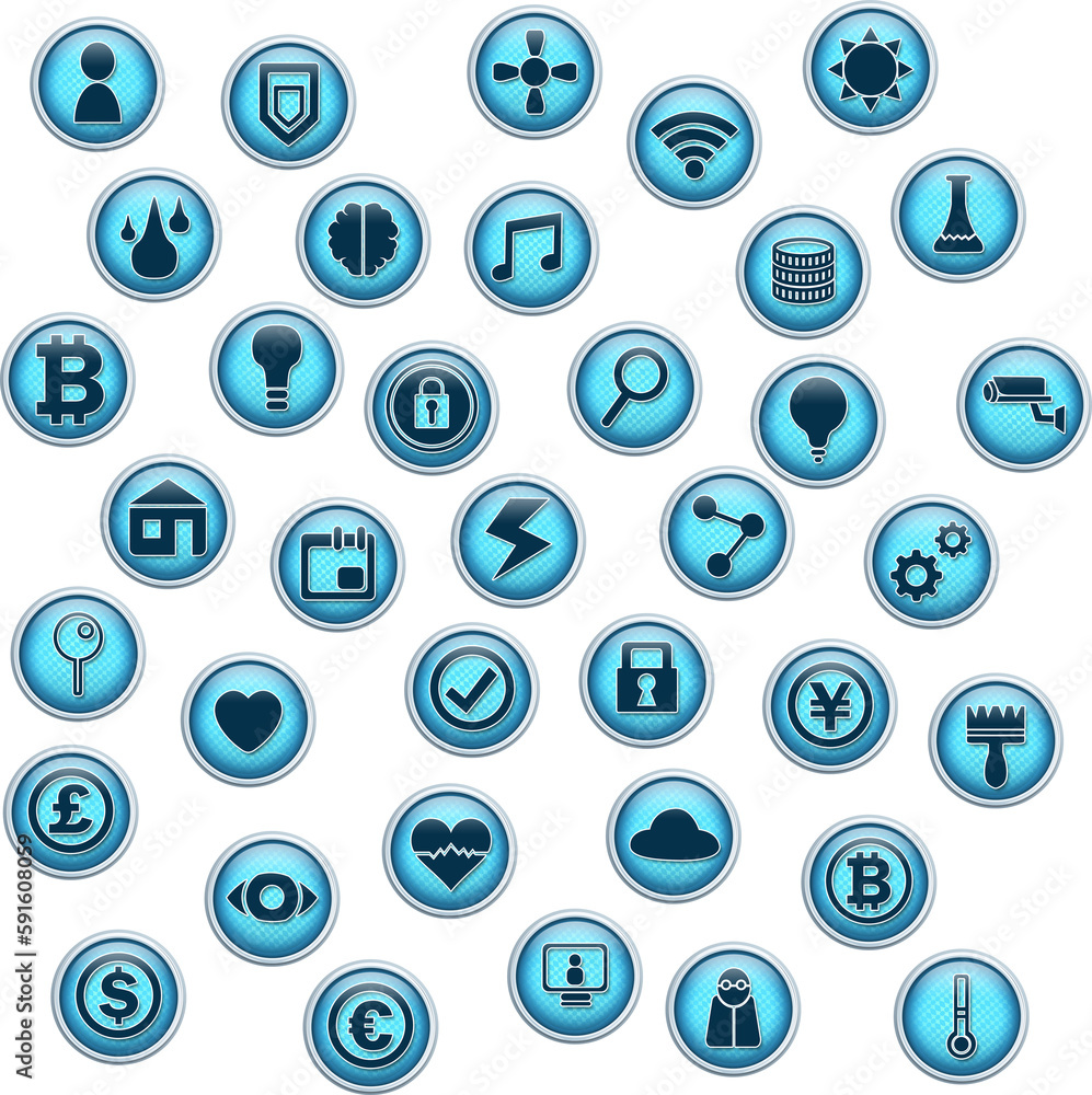 Poster vector set of different icons