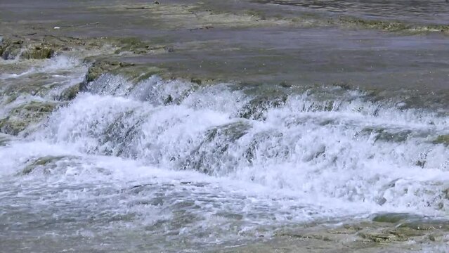 White Rock Lake Falls Close Water Over Rocks