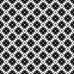 Black and white seamless pattern texture. Greyscale ornamental graphic design. Mosaic ornaments. Pattern template. Vector illustration. EPS10.