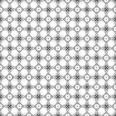 Black and white seamless pattern texture. Greyscale ornamental graphic design. Mosaic ornaments. Pattern template. Vector illustration. EPS10.