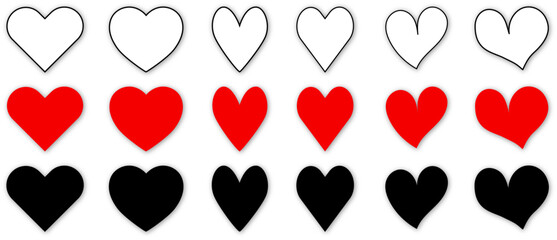 red and white hearts with arrows