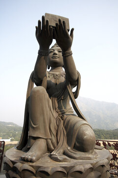 Statue in Po Lin Monastery, Ngong Ping, Lantau Island, Hong Kong, China