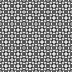 Black and white seamless pattern texture. Greyscale ornamental graphic design. Mosaic ornaments. Pattern template. Vector illustration. EPS10.