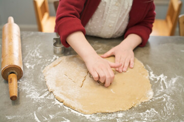 Little Girl Baking Christmas Cookies