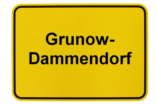Illustration eines Ortsschildes der Gemeinde Grunow-Dammendorf in Brandenburg
