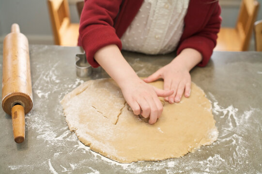 Little Girl Baking Christmas Cookies