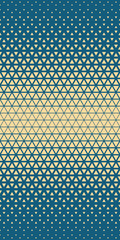 Beige blue halftone triangles pattern. Abstract geometric gradient background. Vector illustration.