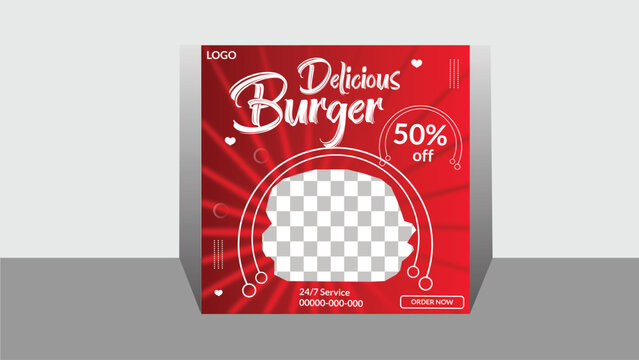 Vector delicious food social media post