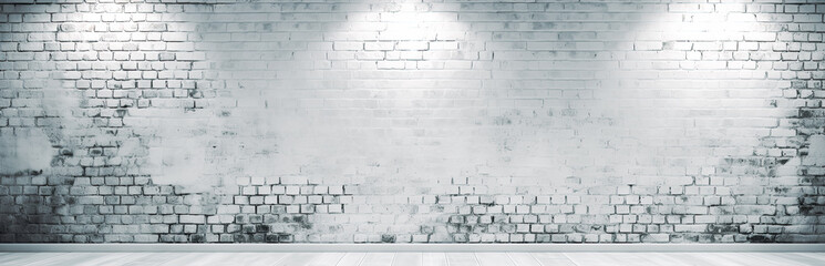 White brick wall, background for your images. Generative AI.